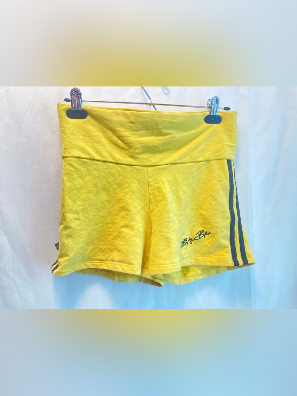 Baby Blue Y2K Yellow Foldover Shorts Medium
